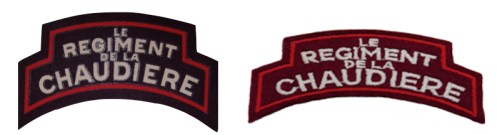 Left, Bill Alexander collection - Canvas ‘Repro'. Author's collection – Embroidered ‘Repro’ of Type 4.