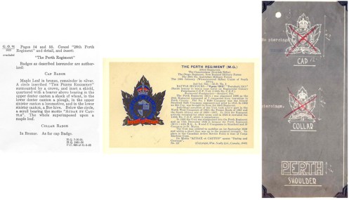 Original badge line drawings and a souvenir post card, both by W Scully ltd.