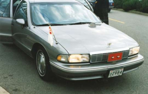 Staff car for Major-General Stu MacDonald with the a swallowtail (borrowed from the author) and a two-maple leaf licence plate.
