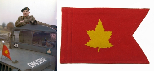 Pennant identifying a Divisional Commander, shown here used by Maj-Gen Worthington 