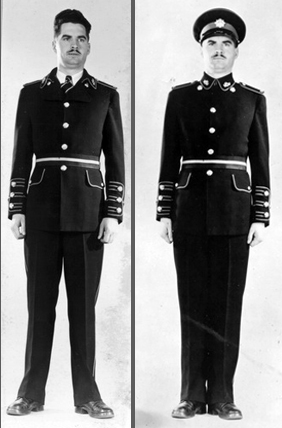 Possibly the most innovative proposals included these two examples. They differ primarily in the collar styling. Cuffs, shoulder straps and trousers would exhibit regimental colours. 
