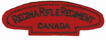 The Regina Rifle Regiment Second World War era shoulder title. The same pattern was worn by the 1st and 3rd Battalions.