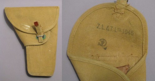 Standard issue second pattern holster. Clearly visible are the date and manufacturers's stamps.