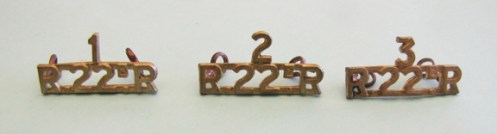 Examples of the accepted design. None has been found for the 4th or 6th Battalions although they were most likely produced.