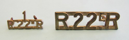 A comparison of the sizes of the two titles. As officers wear rank stars it was not possible to make the title much larger.