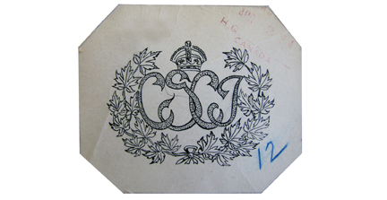 The badge designed by CSCI officers in British Columbia and approved in July 1914.