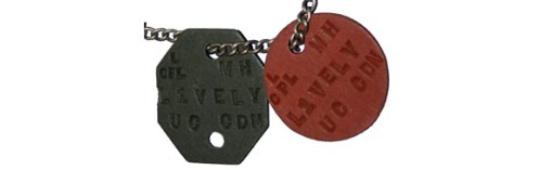 Second World War discs issued to B114388 M.H. Lively. Note the use of a numeral '1' in lieu of an 'i' in the name. Courtesy Ed Storey