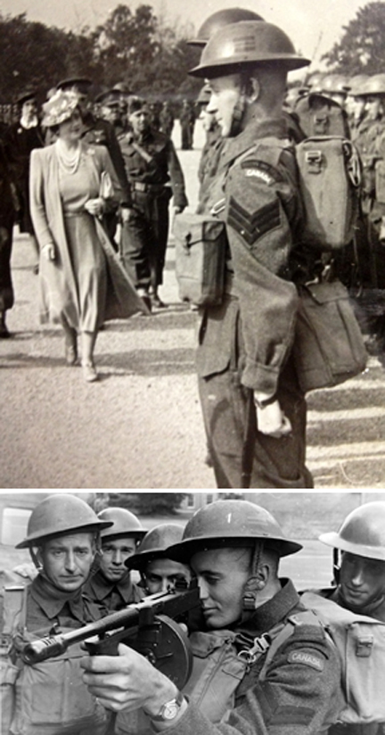 QOR Helmet Decal seen here in 1942 – QOR Museum Photo 