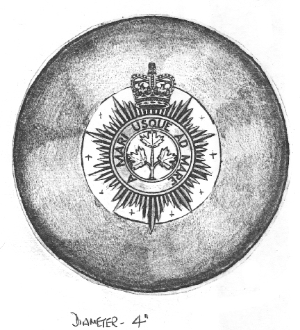 Brooch pin design proposed by Henry Potter Ltd., of London, the firm that supplied instruments to the bands, including the emblazoned regimental drums.