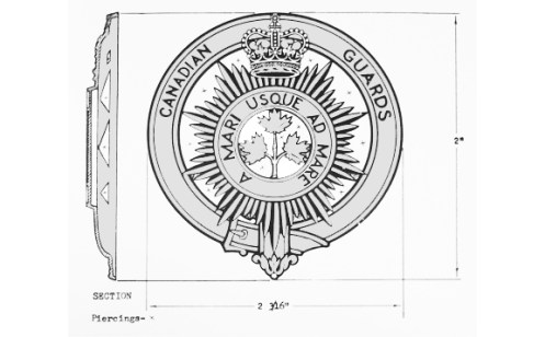 Drawing of the proposed badge to be worn on the feather bonnet by pipers, as approved by the Queen.