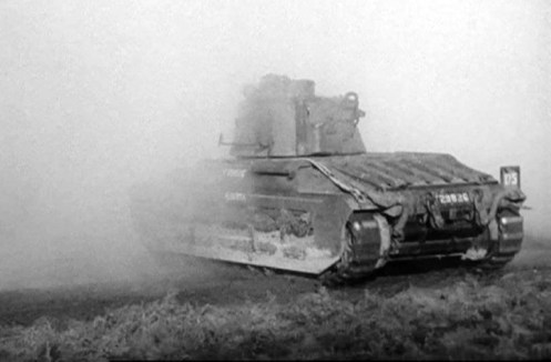 A rear view of T29826, a Mark IIA* Matilda III Close Support tank, of “A” Squadron Headquarters, the Calgary Regiment. The number ‘175,’ that appears on the plate mounted on the right-rear track guard, is the Arm of Service marking, by which the Calgary Regiment’s vehicles were identified throughout the period of the Second World War. For the Calgary Regiment, the Arm of Service marking, was a horizontally divided blue over brown coloured square, with the superimposed, centrally located three digit number ‘175,’ in white. Source: authors’ collection.