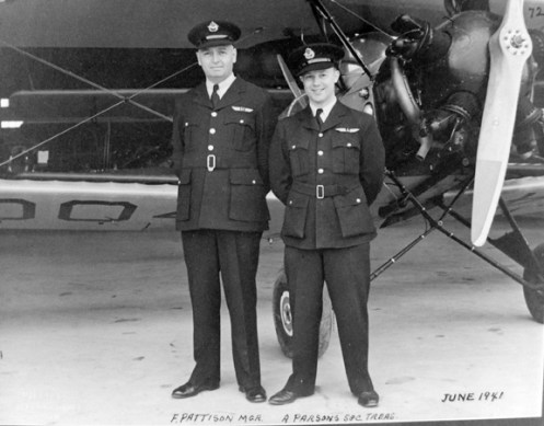 F. Pattison, Manager of the school and A. Parsons, Secretary-Treasurer. Note the unique wings worn by these two individuals. MilArt photo archives