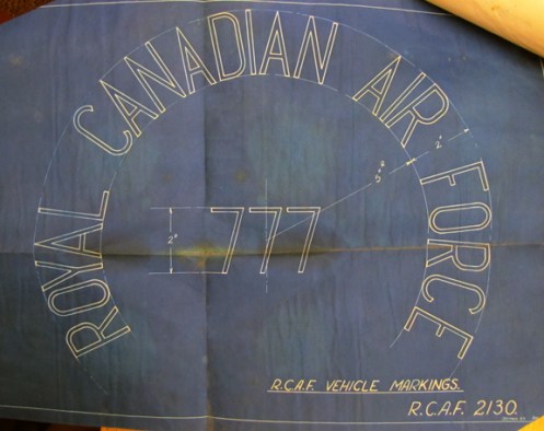 Proposed method of numbering RCAF vehicles.  THere is little photographic evidence to show that this scheme was actually used. MilArt photo archives