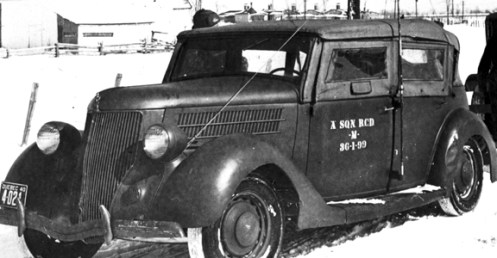 This 1940-plated vehicle belongs to "A" Squadron, Royal Canadian Dragoons and is marked as "M" for motorcar and 36-1-99 denoting the 99th vehicle purchased in 1936. MilArt photo archives