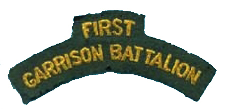 A contract was let for 4,000 shoulder titles to the First Garrison Battalion and these were delivered in January 1943.