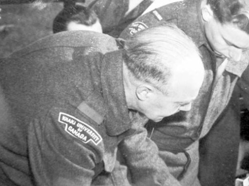 An unidentified instructor and an Athlone House student, September 18, 1945. DHH. 