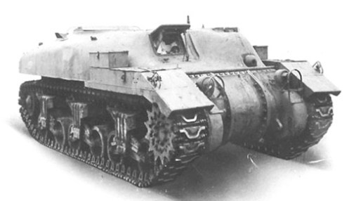 An example of a ‘Ram’ Kangaroo armoured personnel carrier, based on the conversion of a Tank, Cruiser, Ram, Mark II,  without the auxiliary turret.  Authors’ collection 