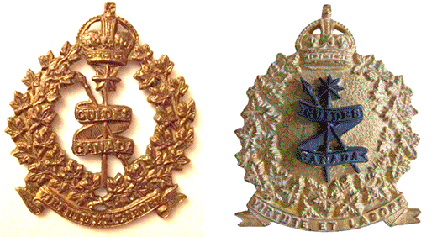 Left, Other Ranks' Corps of Guides service dress hat badge, marked P.W. Ellis and Co 1914, Author’s Collection Right, Officer's service dress cap badge. 