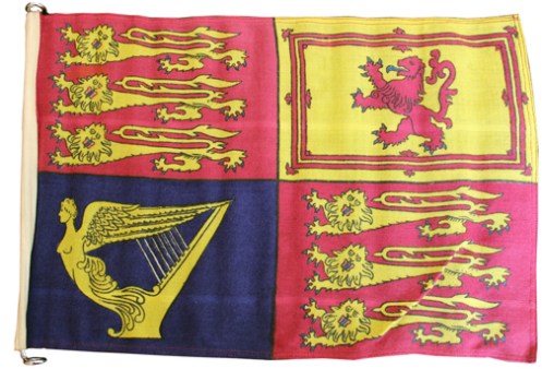 One of the Royal standards used during the tour. The chrome stand with integral rings can be seen.  Courtesy Dean Owen