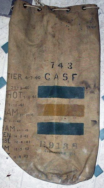 The number ‘743’ identifies the kitbag owner as a member of Le Regiment de la Chaudiere. Source: Courtesy of Pascal Auger