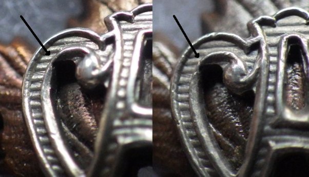 6) examples of horizonal parallel engraving in C of monogram